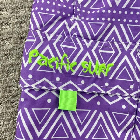 Vintage Pacific Surf Swim Trunks Men Small S Purple Bathing Suit Short Pants - Picture 3 of 12